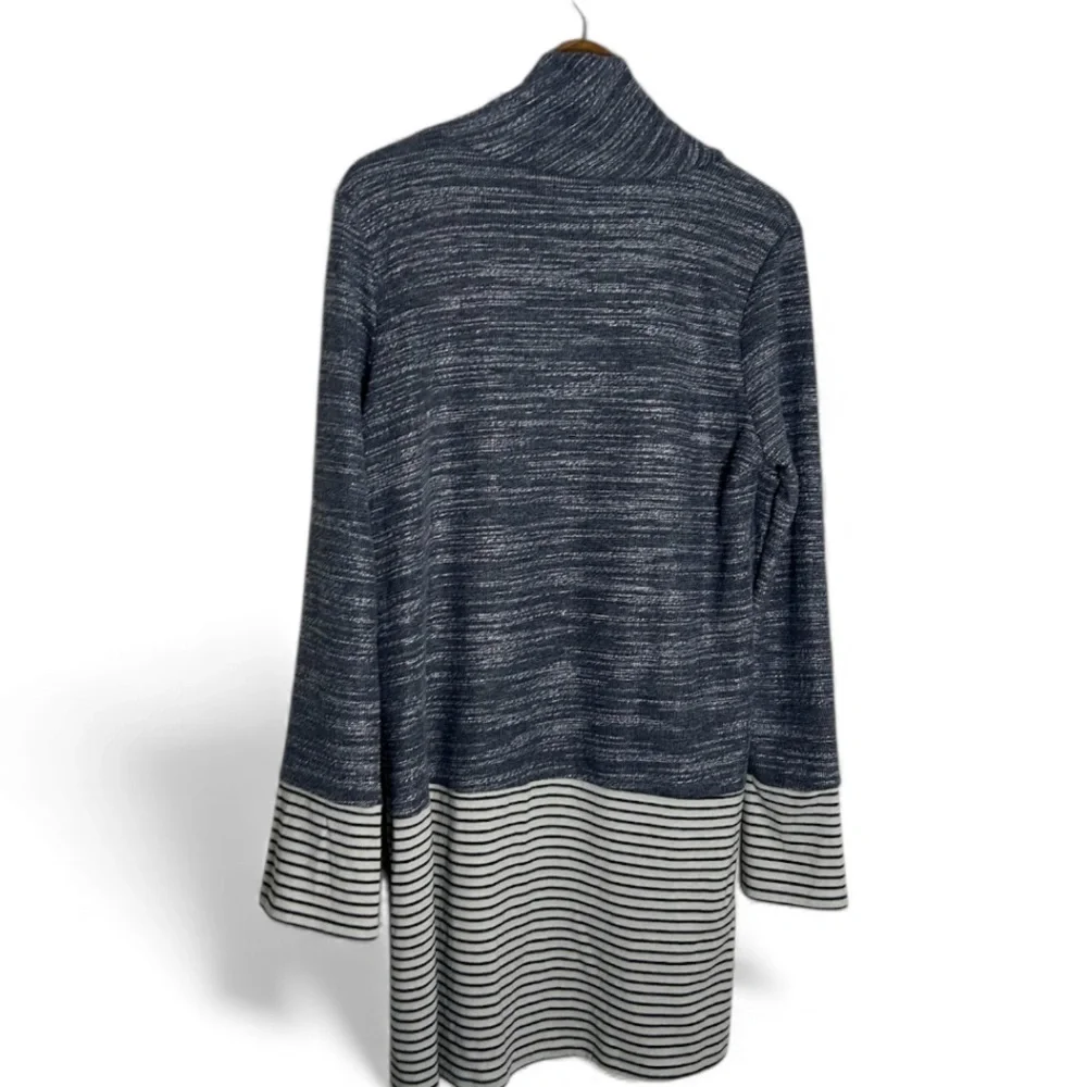 THML Striped Sweater Shift Dress In Blue/Black/White Size L